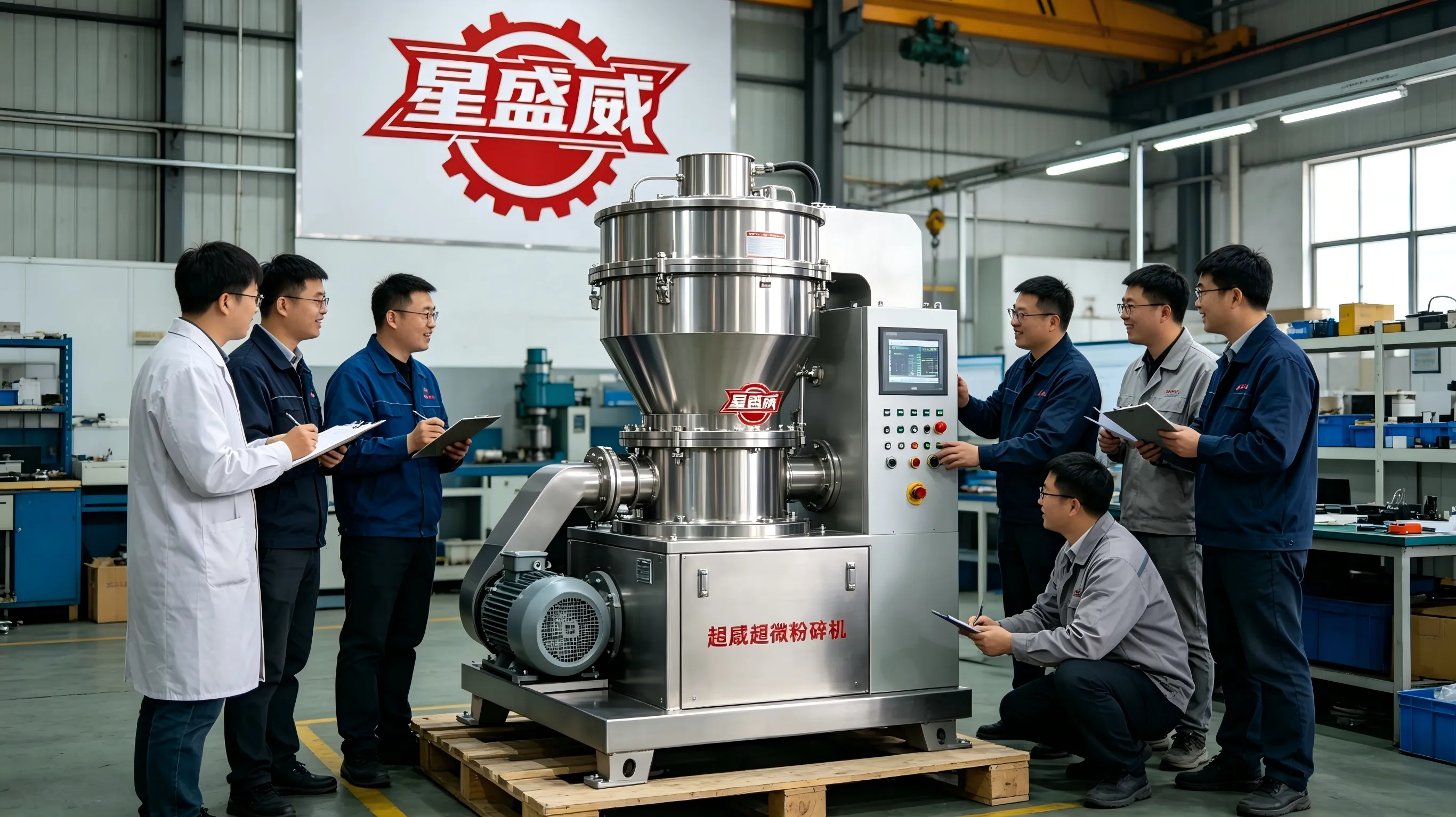 Jiangsu, Shandong 및 Hebei의 여러 지역 바이어 그룹이 Xingshengwei 기계 공장을 방문하여 현장 테스트를 수행하고 Ultra Pulverizer의 조달 계획을 마무리했습니다.